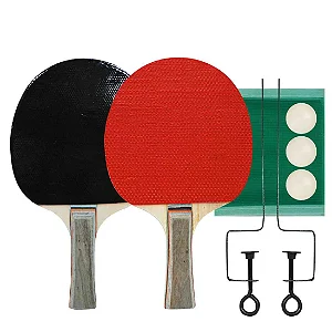 Kit Ping Pong/Tenis de Mesa Com 3 Bolas e 2 Raquetes - 1 Fit