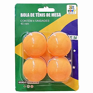 Bola de Tênis de Mesa C/4 unid. (40mm) Bca / Lja - JR Toys