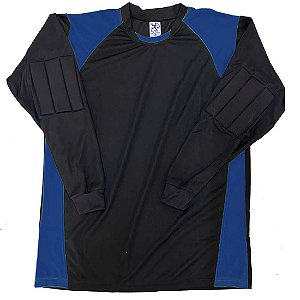 Camisa para Goleiro Preta/Azul AX Esportes Adulto Tam P - Com Amofada