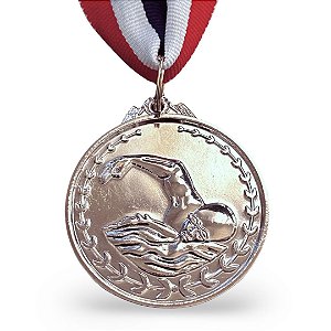 Medalha AX Esportes 50mm Prateada - YWA 458 NATAÇAO - EXCLUSIVIDADE E LANÇAMENTO
