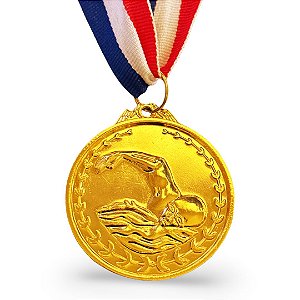 Medalha AX Esportes 50mm Dourada - YWA 458 NATAÇAO - EXCLUSIVIDADE E LANÇAMENTO