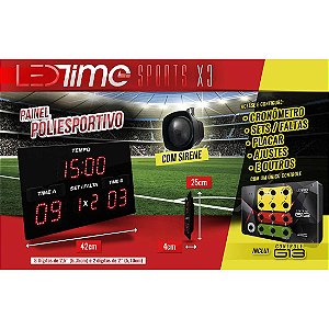 Placar Eletrônico de LED Futebol Futsal e Society Placar Esportivo