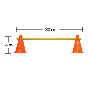 Kit Agilidade  8 Cones 24 cm e 4 Barreiras 80cm