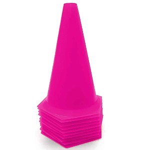 10 Cones 23cm Rígidos p/ Treinamento AX Esportes Rosa
