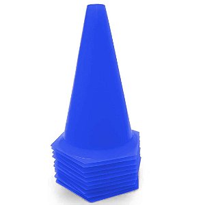 10 Cones 23cm Rígidos p/ Treinamento AX Esportes Azul