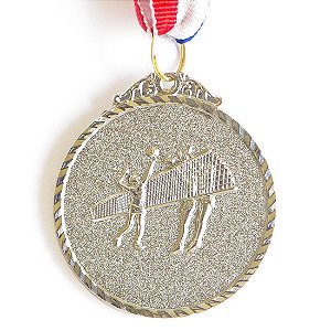 Medalha AX Esportes 50mm Vôlei Alto Relevo Prateada - Y224P