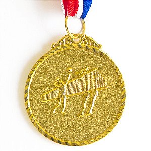 Medalha AX Esportes 50mm Vôlei Alto Relevo Dourada - Y224D / 432