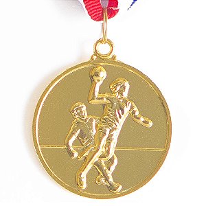 Medalha AX Esportes 50mm Handebol Dourada - Y223