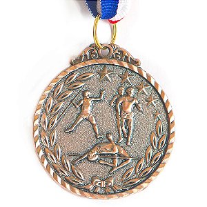 Medalha AX Esportes 50mm Atletismo 3 Alto Relevo Bronzeada - Y225B
