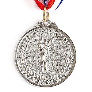 Medalha AX Esportes 50mm Honra ao Mérito em Alto Relevo Prateada - FA480