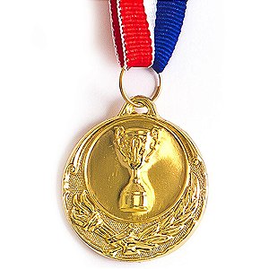 Medalha AX Esportes 40mm Honra ao Mérito Alto Relevo Dourada Dupla-Face - FA471-434 (Pç)