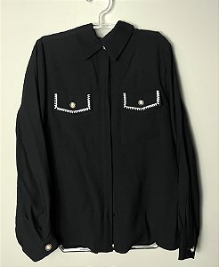 CAMISA MANGA LONGA PRETA - TAMANHO P