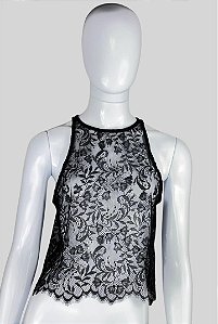Blusa Preta Renda Tamanho P