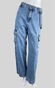 Calça jeans cargo