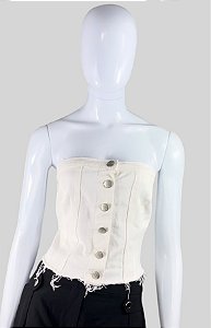 Tomara que caia jeans branco tamanho p