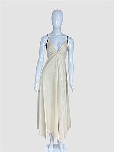 Vestido de linho bege TAM P