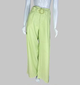 Calça wide com cinto verde TAM 36