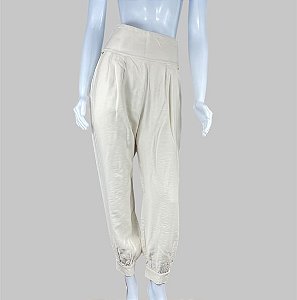 Calça afunilada bege claro TAM 36