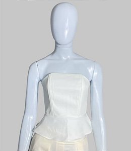 Top alfaiataria branco com zíper  TAM PP