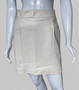 Saia PU liso bege claro TAM 36