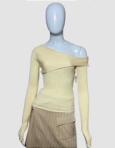 Blusa manga longa tricot amarelo TAM P