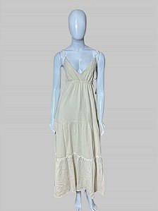 vestido bege TAM P