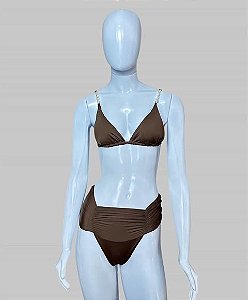 biquini marrom TAM P