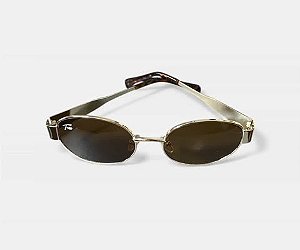 óculos de sol dourado