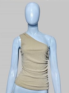 BLUSA BEGE COM BRILHO TAM P CÓD. 095