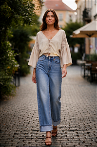 BLUSA BEGE CLARO TAM PP CÓD. 093