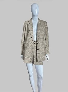CONJUNTO BLAZER E SHORT XADREZ