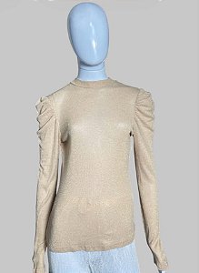 BLUSA MANGA LONGA BEGE MEDIO TAM P