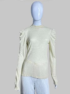 BLUSA MANGA LONGA BEGE CLARO TAM P CÓD. 108
