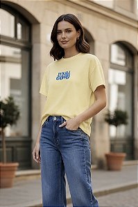 BLUSA AMARELA ESTAMPADA TAM P CÓD. 091