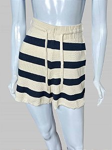 SHORT AZUL COM OFF WHITE TAM PP
