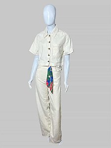 CONJUNTO EM SARJA OFF WHITE