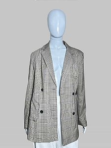 BLAZER CINZA CLARO XADREZ TAM 38