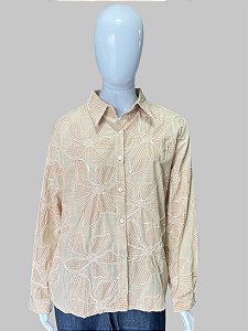 CAMISA FLORES IVETE BEGE CB66500#