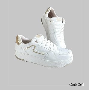 TÊNIS BRANCO C/ DOURADO 39 CÓD. 261