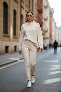 CONJUNTO OFF WHITE MANGA P/M CÓD.408