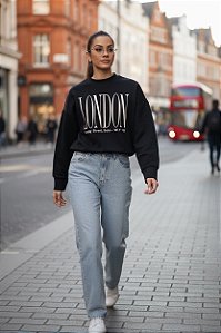 MOLETOM PRETO LONDON M CÓD.372