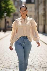 CAMISA CREME BABADO P CÓD.362