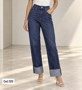 CALÇA JEANS ESCURA BARRA 36 CÓD.526