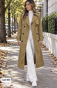 TRENCH COAT BEGE ESCURO P CÓD.509