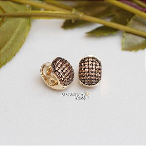 Argola microzircônias champanhe