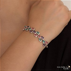 Pulseira mix de gotinhas cristal