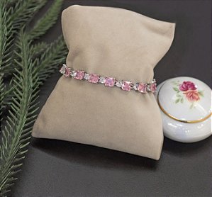 Pulseira  cristal rosa