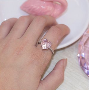 Anel solitário coração