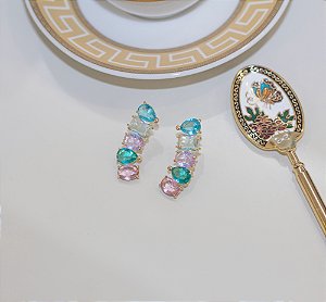 Brinco Ear Cuff mix de cristais