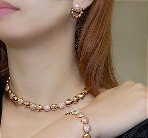 Chocker meia bola com microzircônias